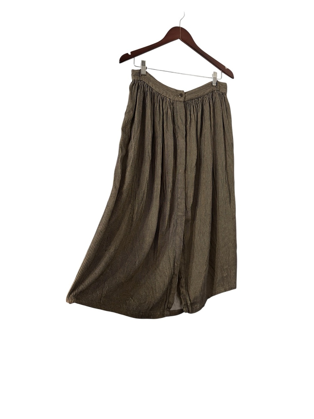SESSUN Massari Striped Pleated Sand Black Midi Skirt - Picture 3 of 8